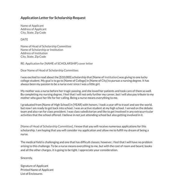 Application Letter for Scholarship 02