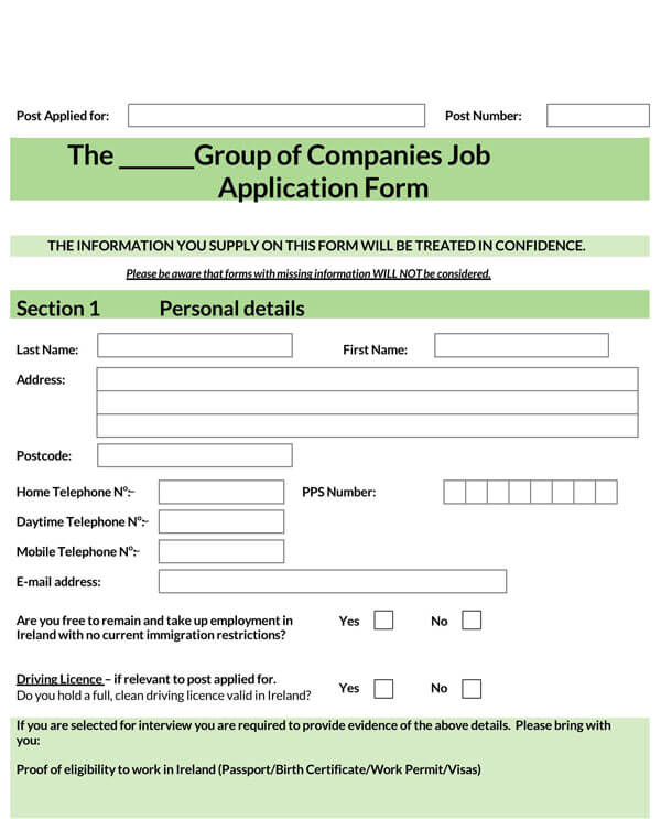 Companies-Job-Application-Form