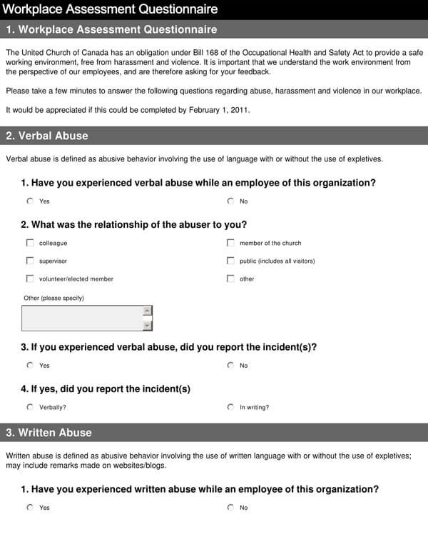 Harassment-Assessment-Questionnaire