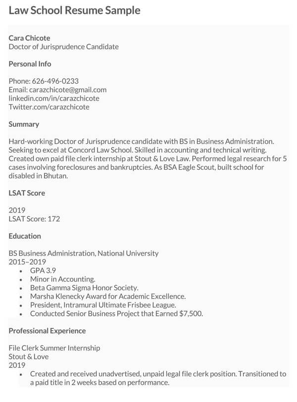 Law-School-Resume-Sample