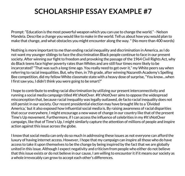 sample of scholarship essay