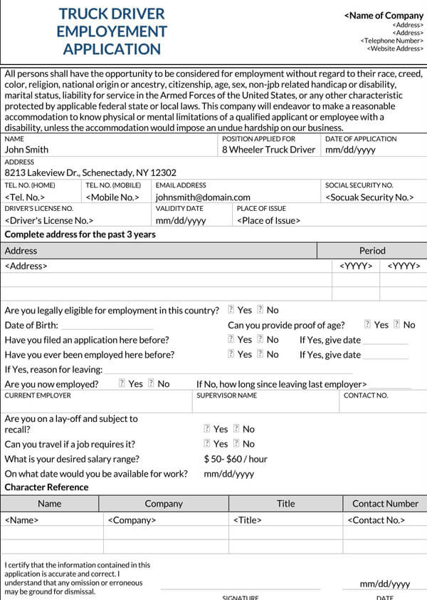 Sample Employment Application Forms (How to Fill)