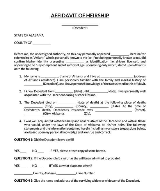 affidavit of heirship philippines