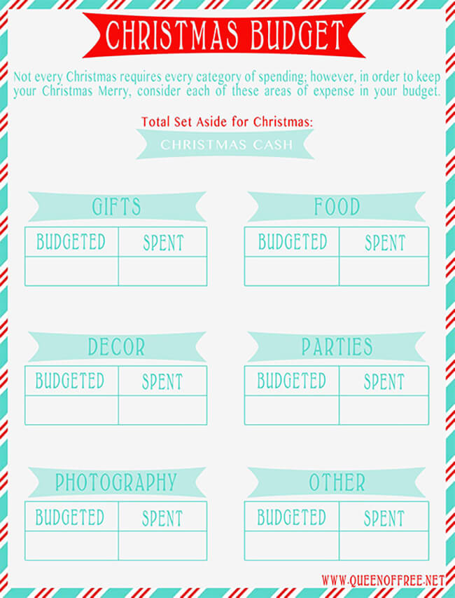 Christmas Budget Template PDF 02