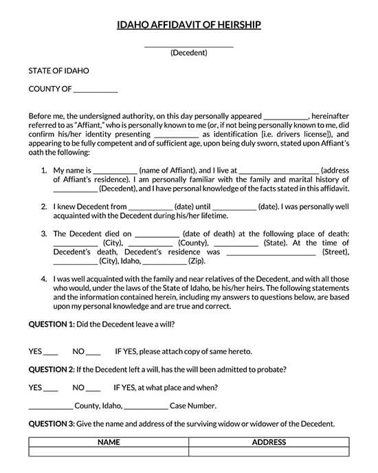 how to fill out an affidavit of heirship 01