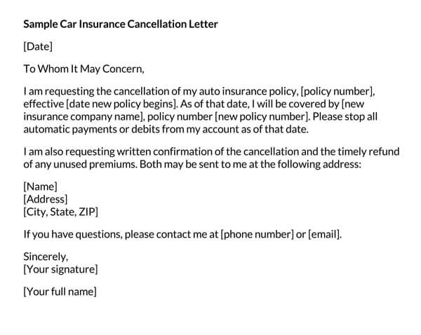Insurance Cancellation Letter (Sample Letters & Examples)