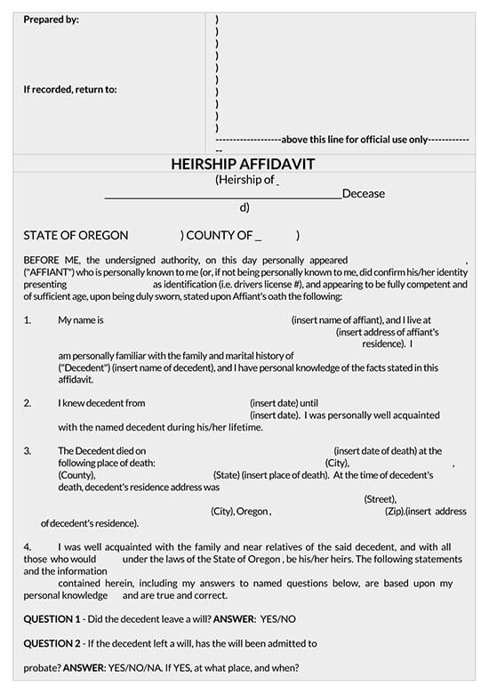 does an affidavit of heirship transfer title 04