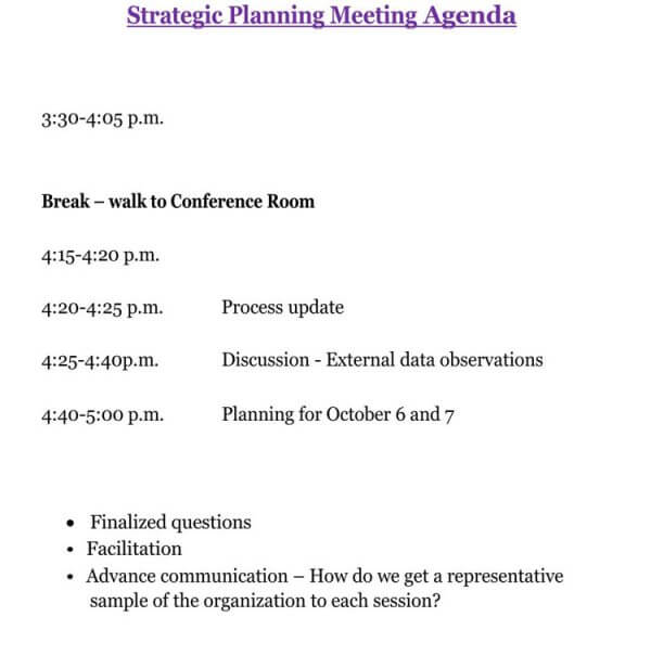 strategic planning meeting agenda pdf