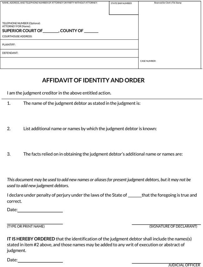 Affidavit of Identity Template 07