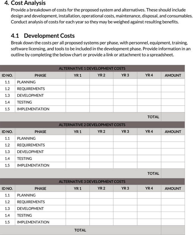 Cost Benefit Analysis Template 02