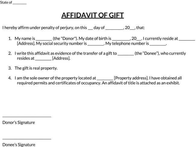 Types of Affidavit Template 06
