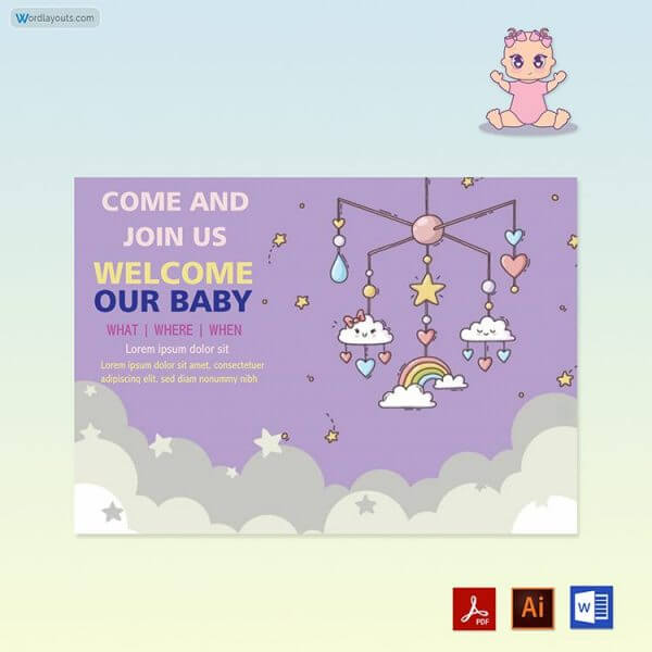 Free Birth Announcement Template Example