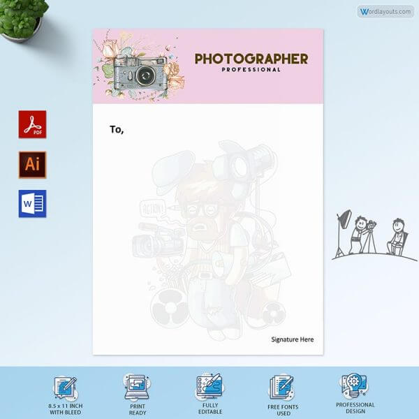 Editable Photography Letterhead Sample