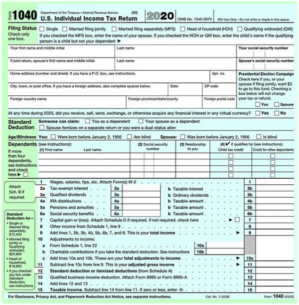 IRS 1040 Form 02