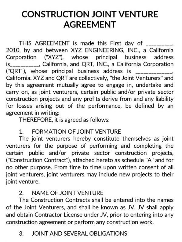 Joint Venture Agreement 10