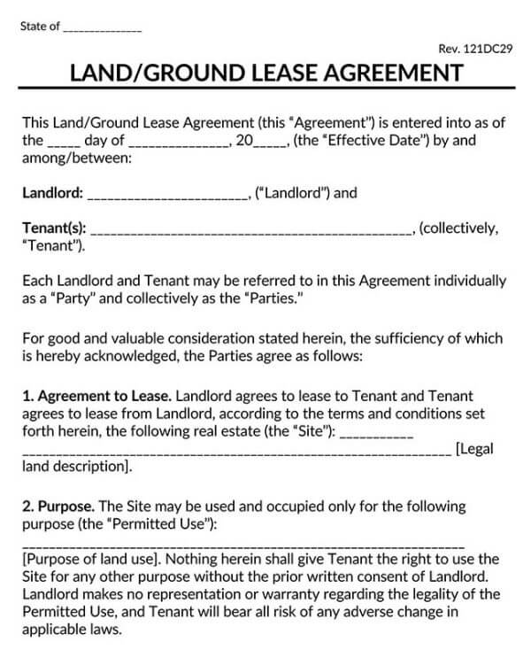 Land Rental Leese Agreement