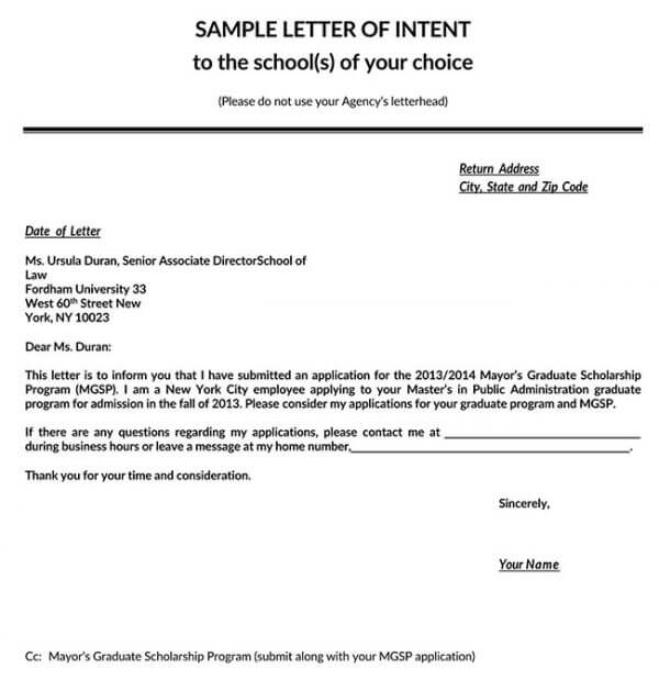 Letter of Intent 07
