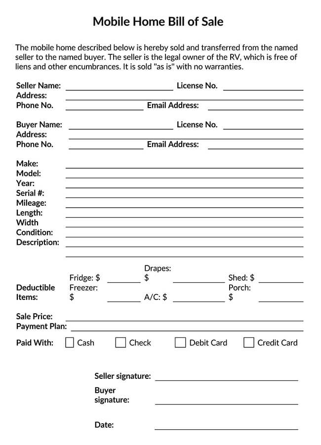 free-5-mobile-home-bill-of-sale-samples-in-pdf