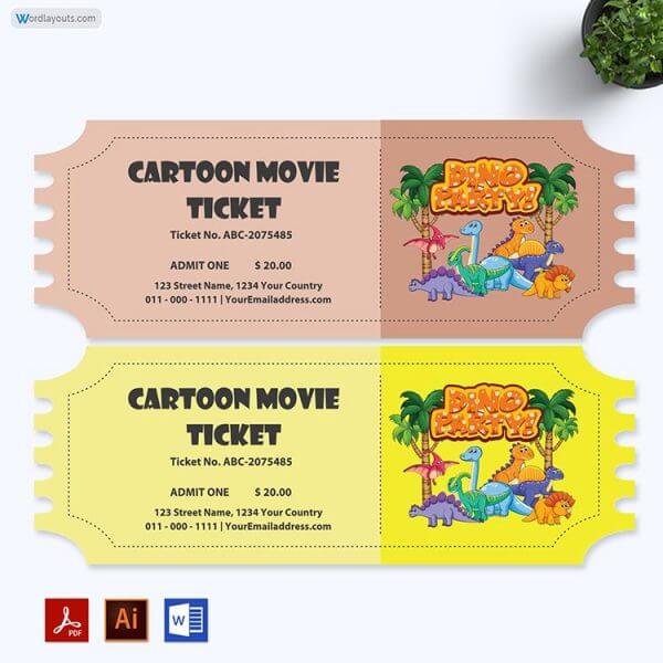 Free Cartoon Movie Ticket 