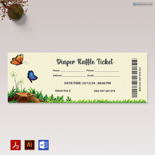 Sample of Free Diaper Raffle Ticket
