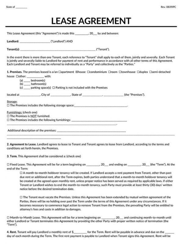 Sample Rental Leese Agreement 03