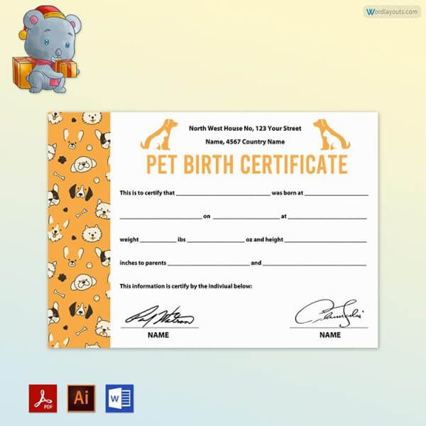 Cat Birth Certificate Pdf