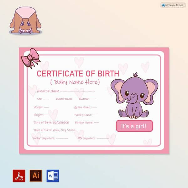Free Baby Girl Birth Certificate Format