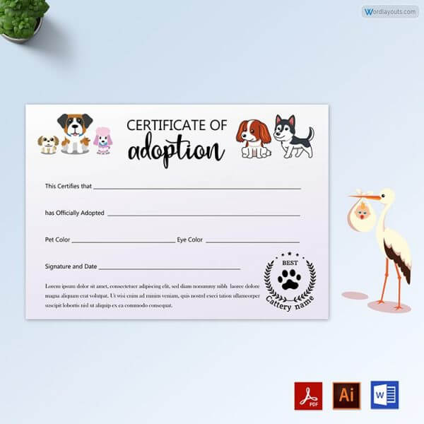 Printable Dog Birth Certificate Template
