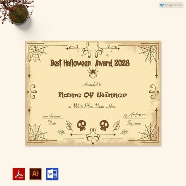 Halloween Certificate Template