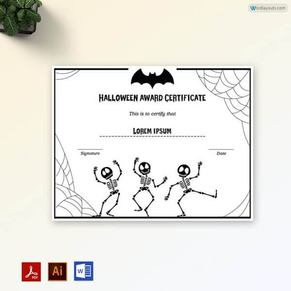 Halloween Film Certificate Sample