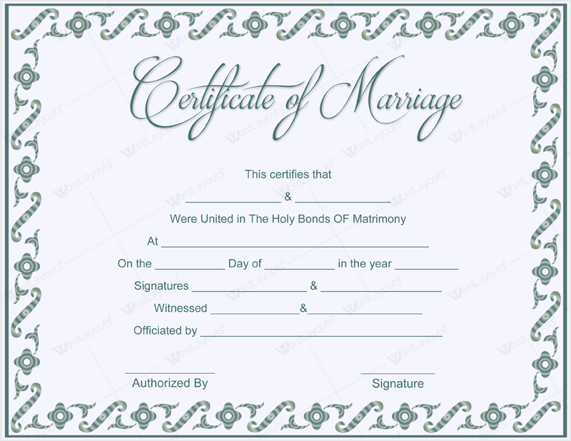 13 Free Marriage Certificate Templates to Try This Season