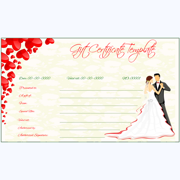 Wedding Gift Certificate Template Word