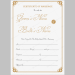 Beautiful printable marriage certificate template word