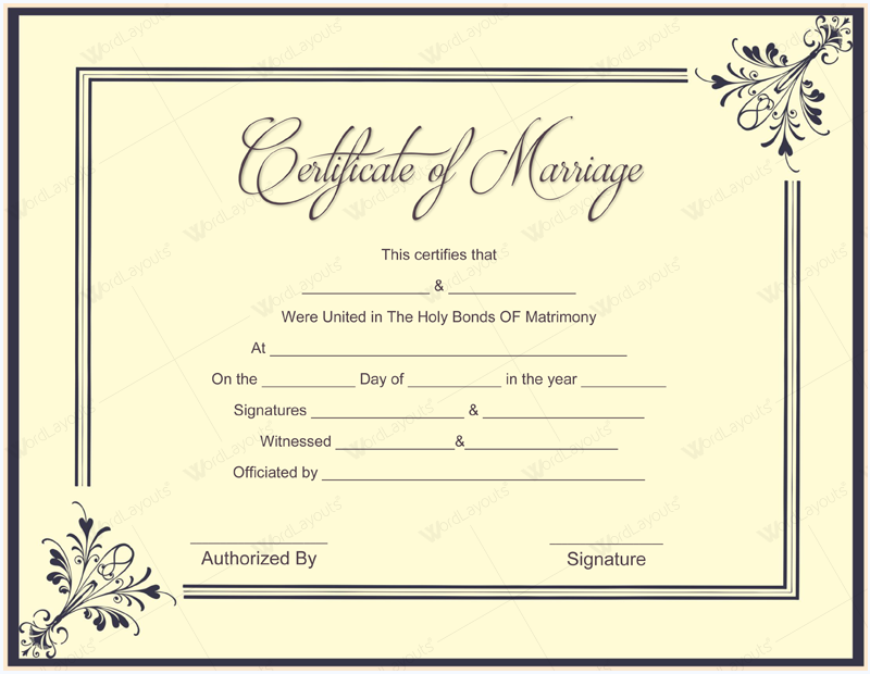 Free Printable Wedding Certificates Printable Free Templates Download