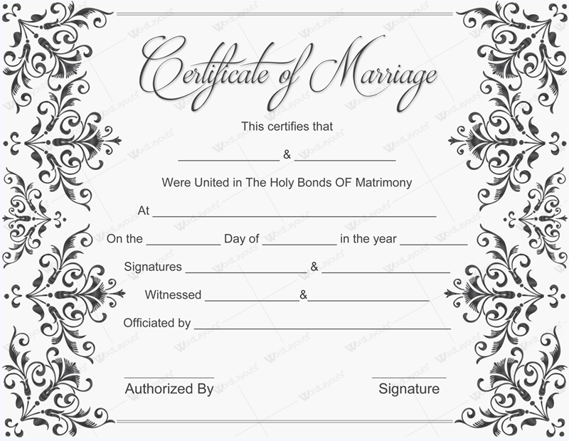Wedding Certificate Template Free Printable Printable Templates