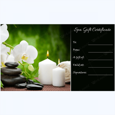 free spa gift certificate template printable
