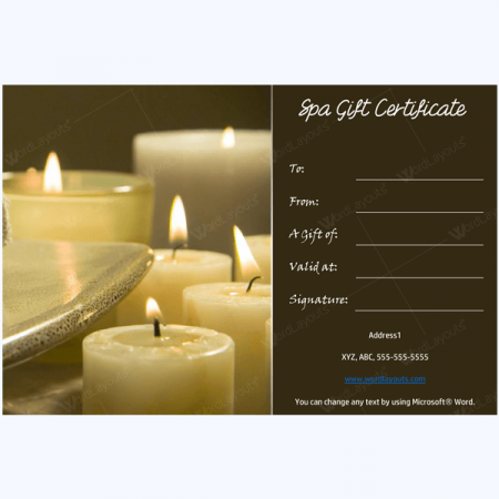 massage gift certificate template
