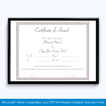 Completion award certificate template