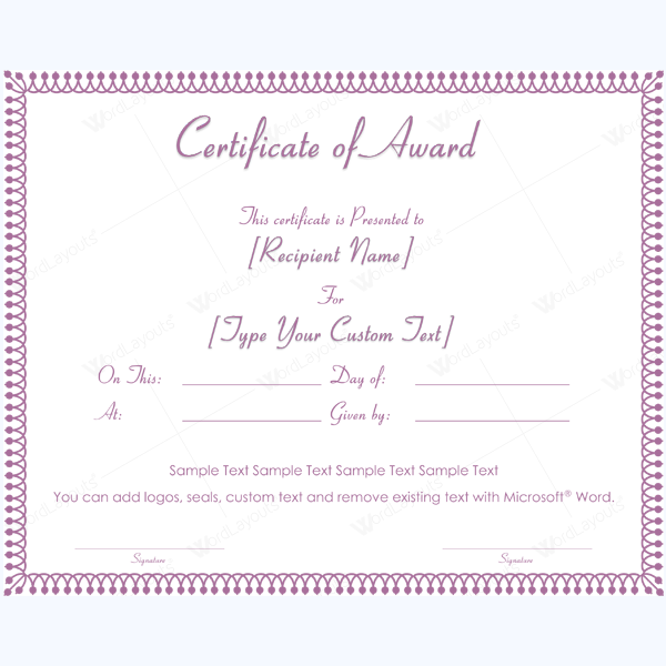 award certificate template powerpoint