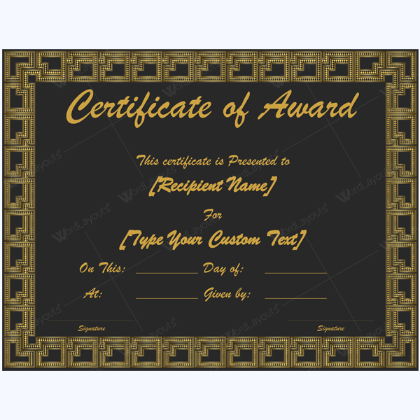 award certificate template for kids