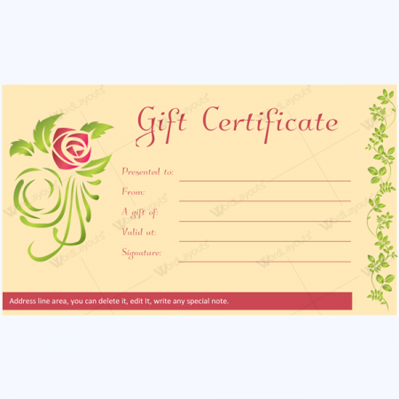 gift certificate word
