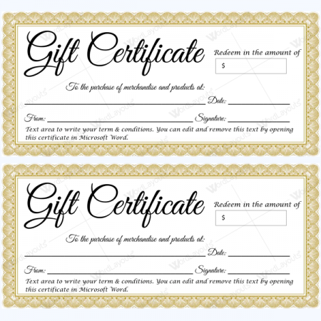 Printable Gift Certificate Doc 750320 Certificates Templates Free