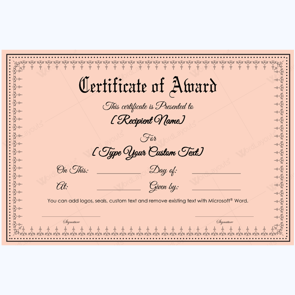 award certificate templates