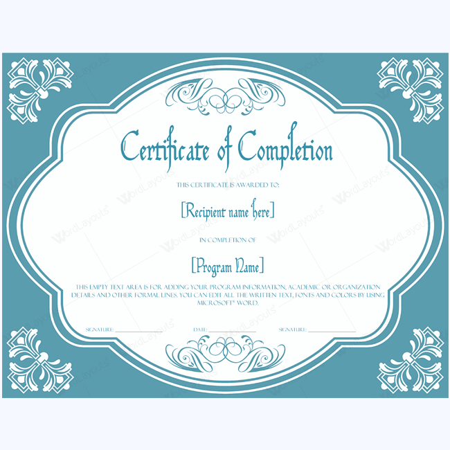 Free Customizable Certificate of Completion