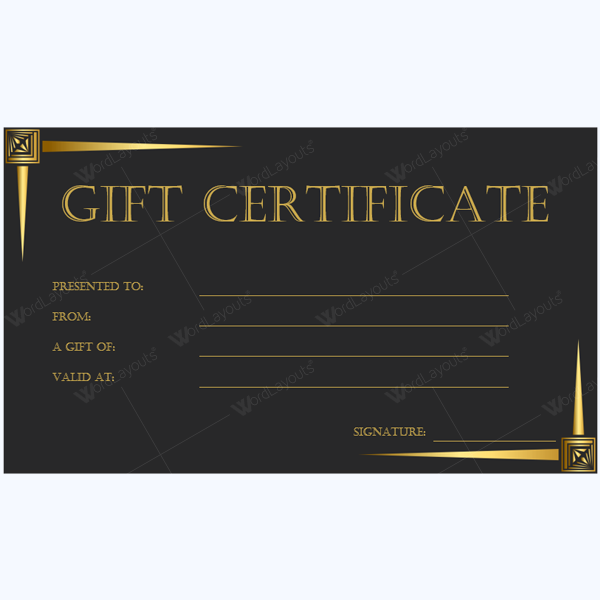 gift certificate template word