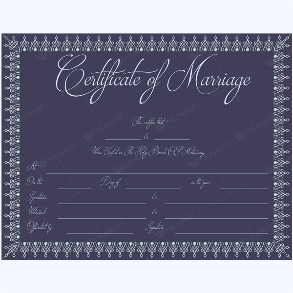 free blank marriage certificate template