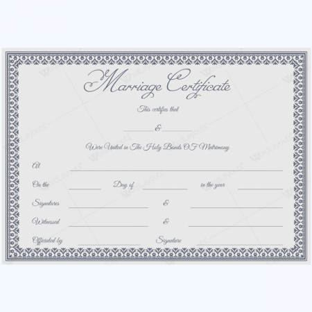 marriage certificate template psd