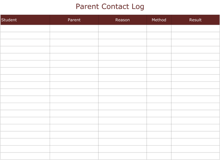 Parent-Contact-Log-Sheet