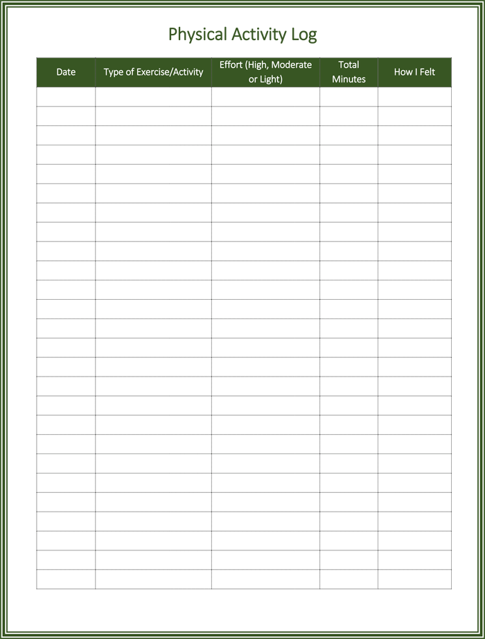 Physical-Activity-Log-Template