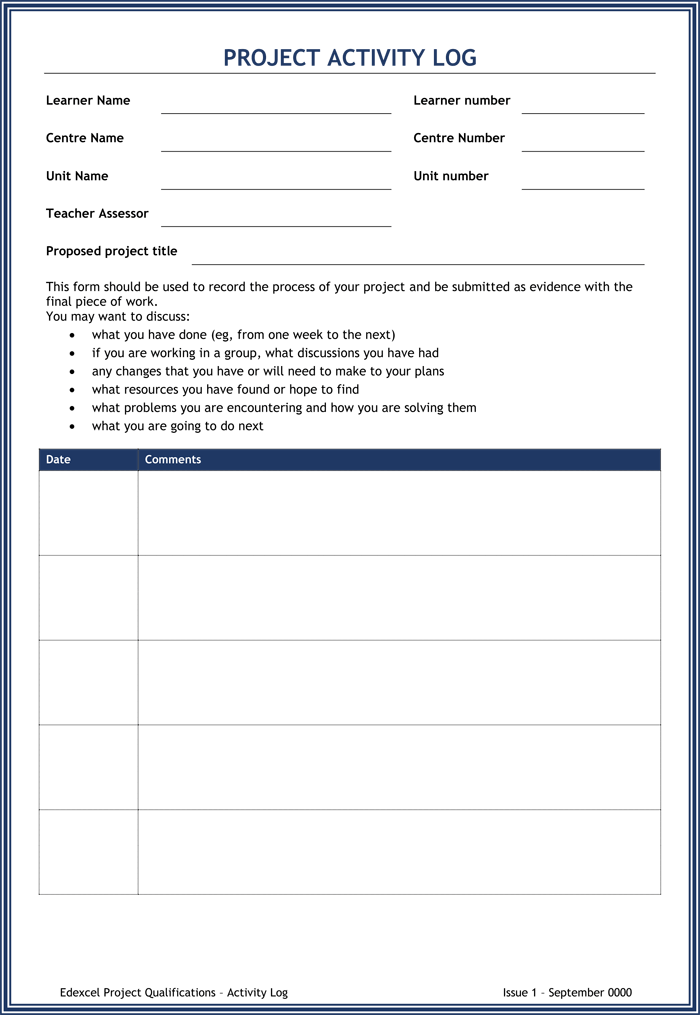 Project-Activity-Log-Template